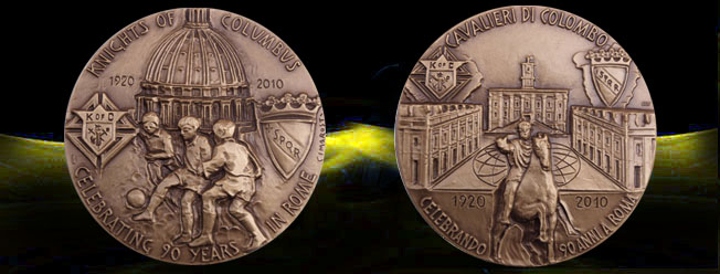 Medaglia Celebrativa dei 90 anni dei Cavalieri di Colombo a Roma